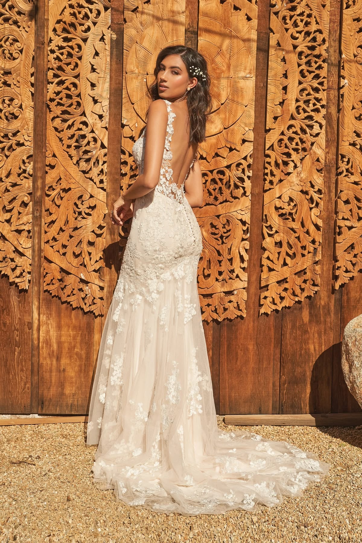 Lillian West 66260 Gown (with detachable sleeves)