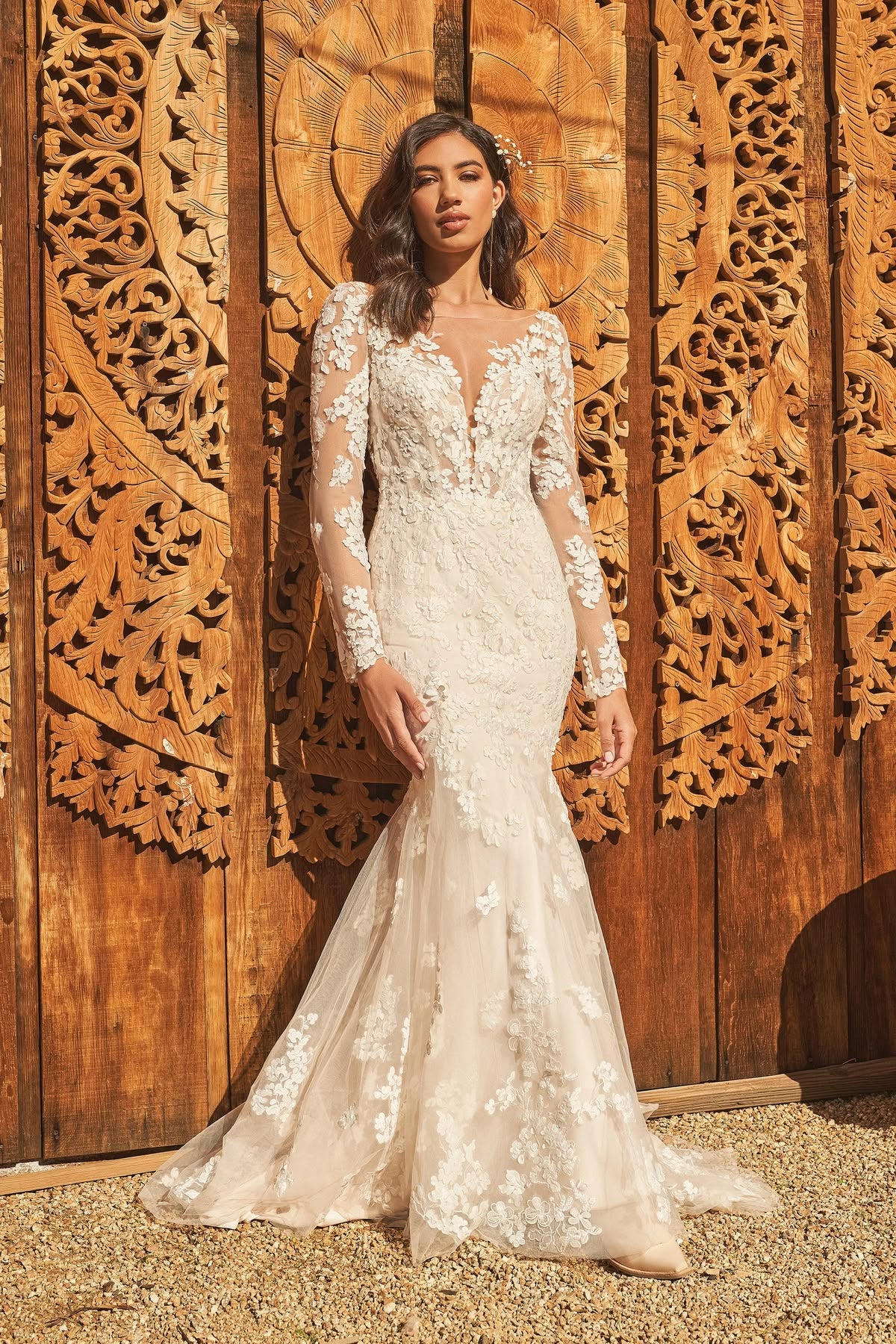 Lillian West 66260 Gown (with detachable sleeves)