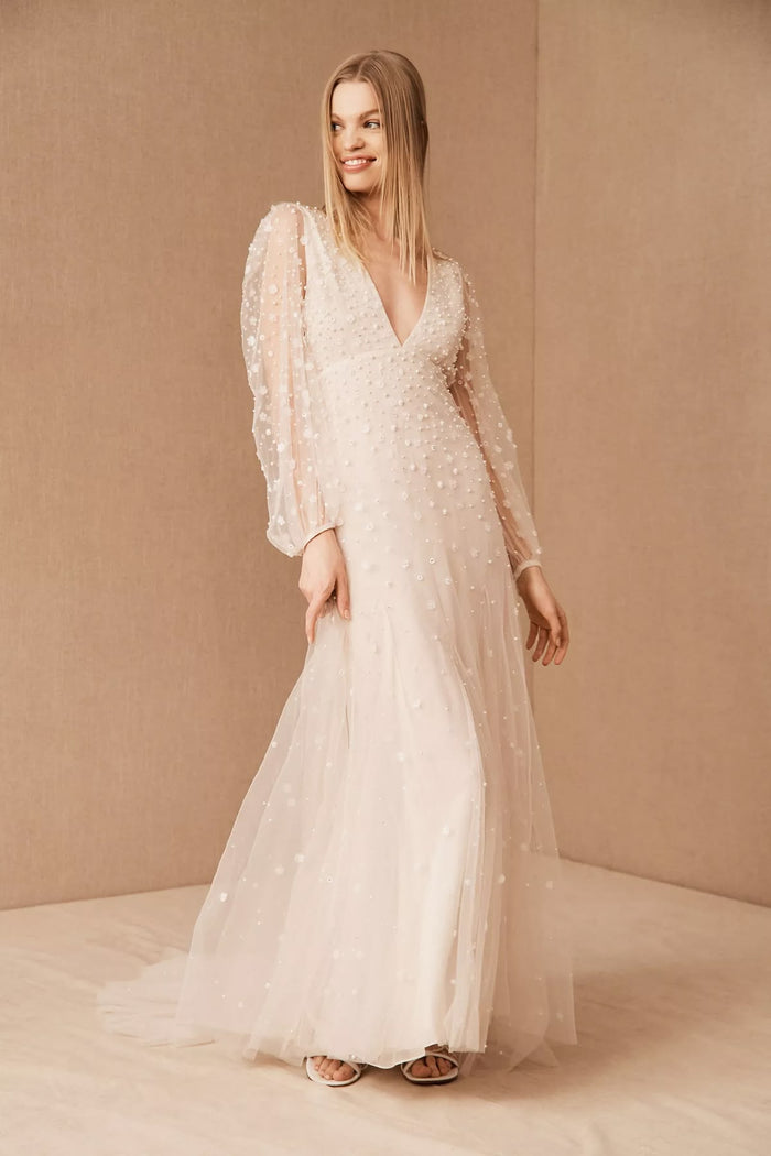 Romantic tulle wedding dress style inspiration from Adina's Bridal