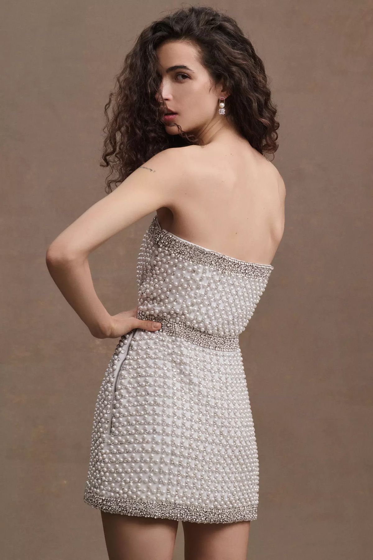 retrofete Heather Pearl Dress in White retrofete Heather Pearl Dress in White