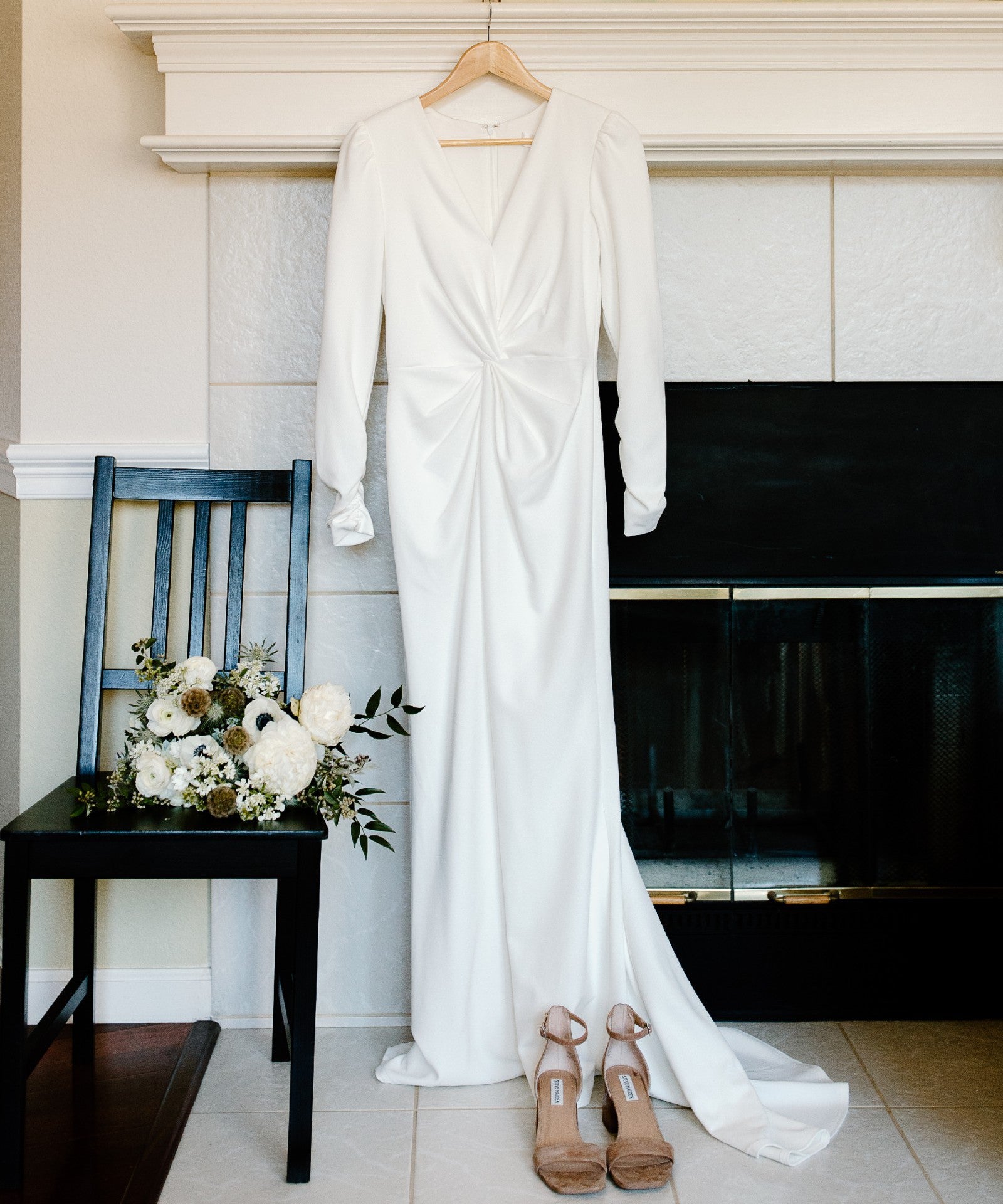tadashi shoji long sleeve wedding dress Tadashi Shoji Women's Kleiman Cascading Drape Gown