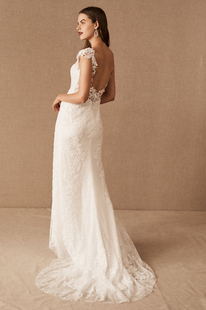 BHLDN Whispers & Echoes Milano Gown - Ivory Lined