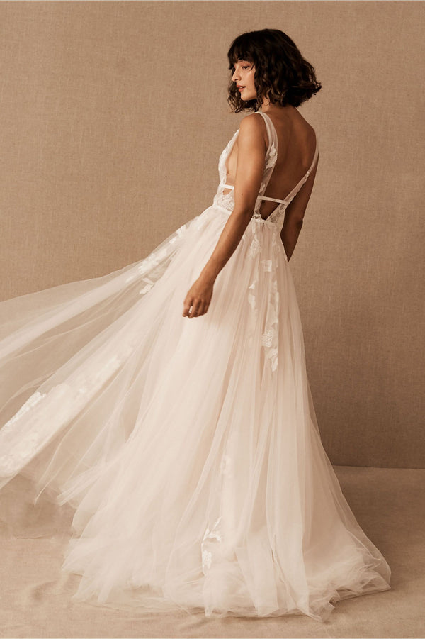 Willowby by Watters Hearst A-Line Tulle Wedding Gown | Bhldn wedding dress,  Wedding dresses lace, Wedding dresses