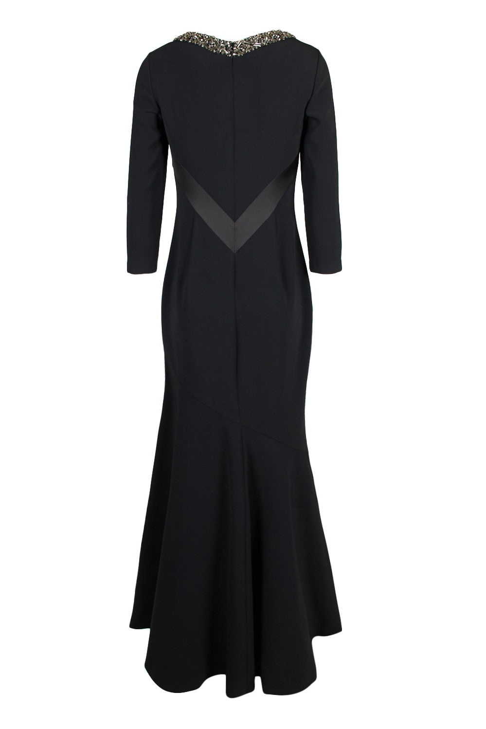 Theia 883890 3/4 Sleeve V-Neck Dress - Black