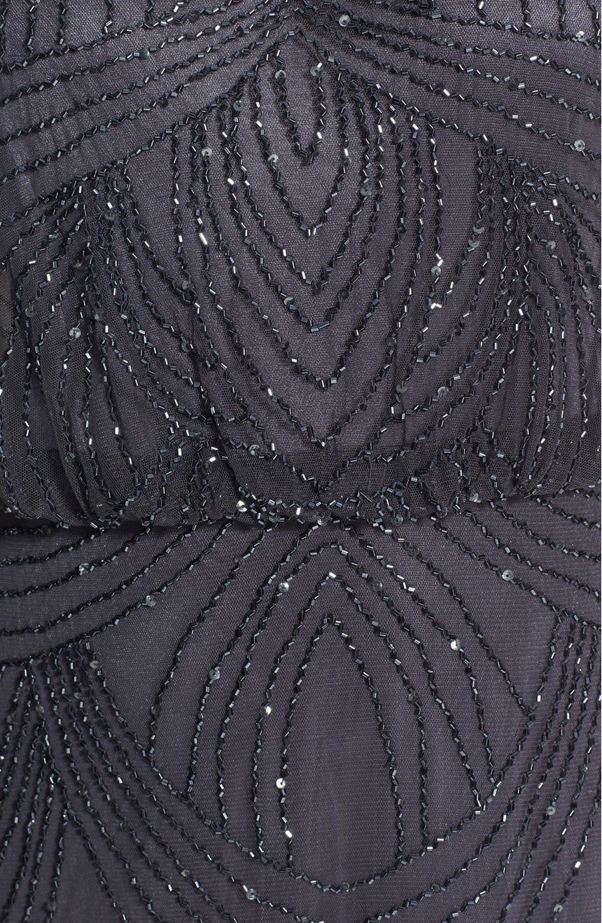 Adrianna Papell Beaded Chiffon Blouson Gown - Gunmetal - Adinas Bridal Adrianna Papell Beaded Chiffon Blouson Gown - Gunmetal - Adinas Bridal