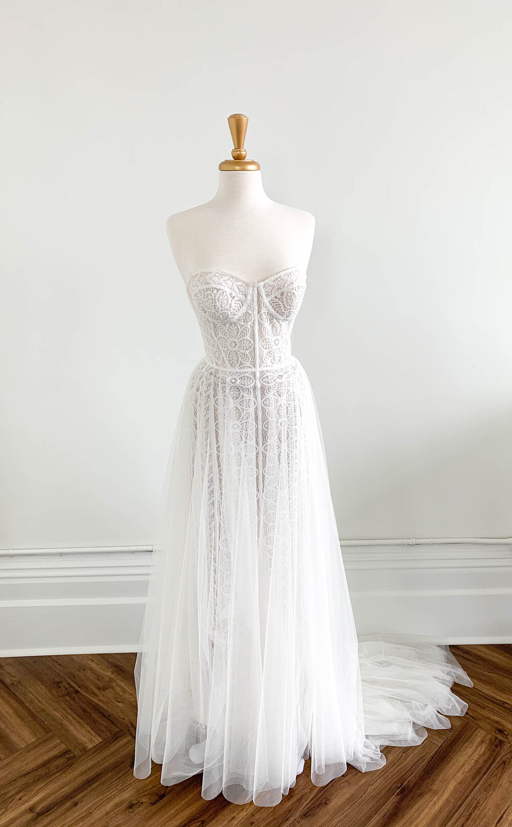 Watters 'Azriel' Illusion Neckline Gown - Aisle Society