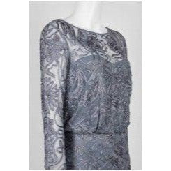 JS Collections Illusion Neck Midi Dress - Silver Smoke