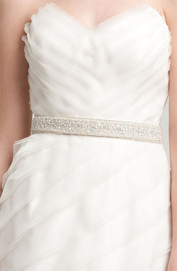 Theia Strapless Silk Organza Mermaid Wedding Gown - White