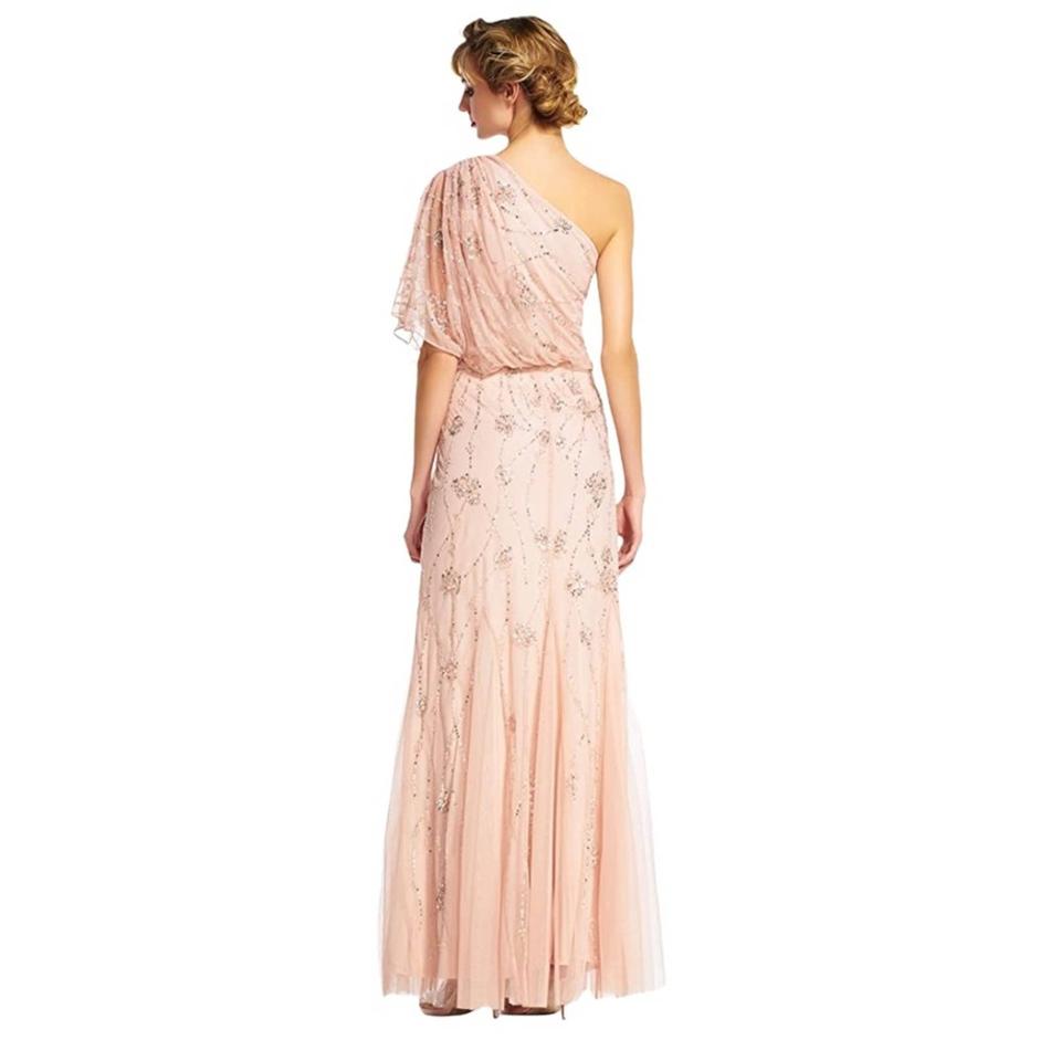 Adrianna Papell One Shoulder Beaded Gown Blush - Main Image