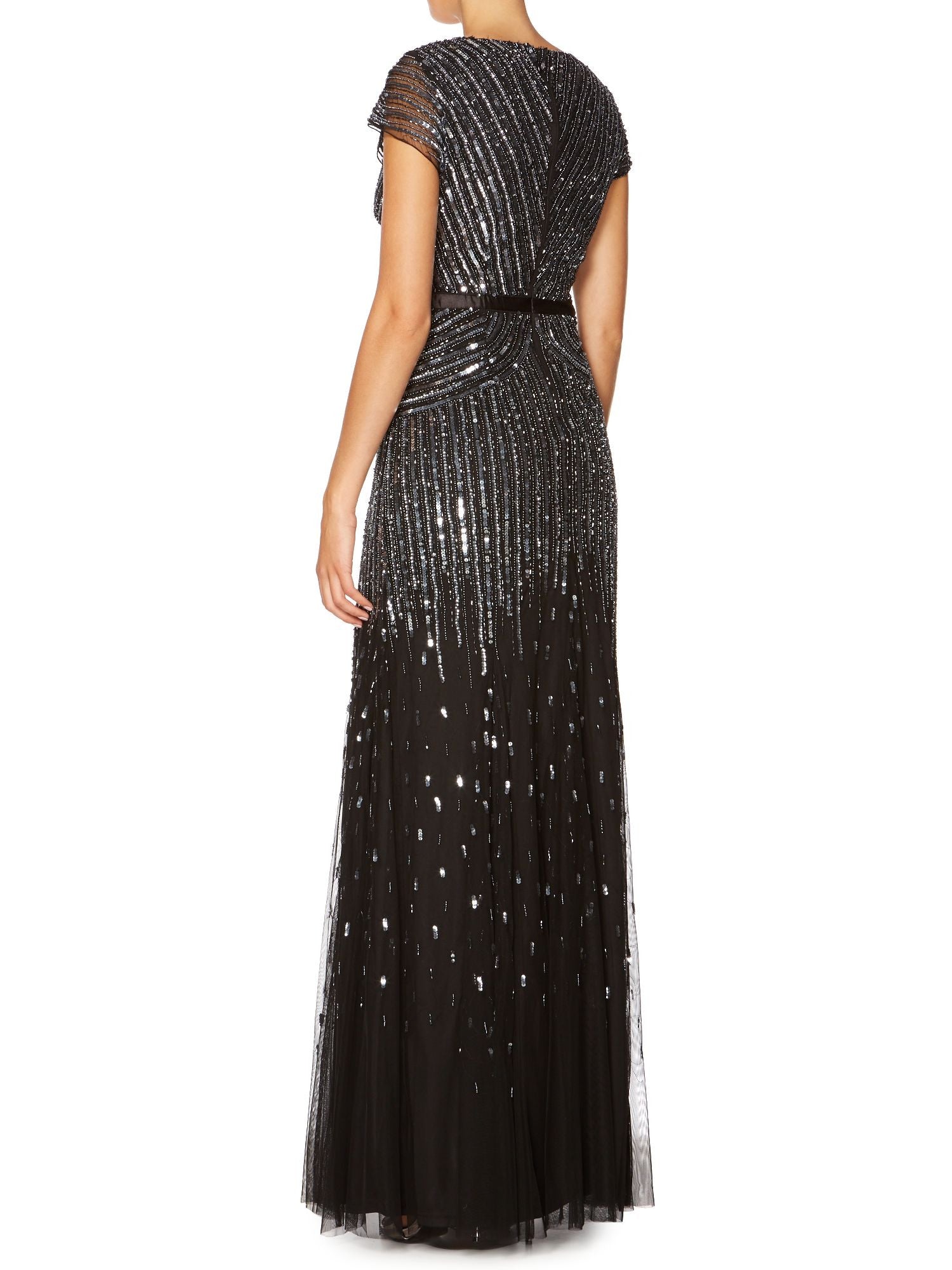 adrianna papell silver beaded dress Amazon.com: Adrianna Papell Studio Women's Beaded Blouson Gown, Pewter/ Silver, 4 : Clothing, Shoes & Jewelry