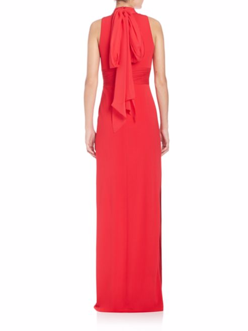 Aidan Mattox Chiffon High Neck Sleeveless Gown - Garnet Red - Adinas Bridal Aidan Mattox Chiffon High Neck Sleeveless Gown - Garnet Red - Adinas Bridal