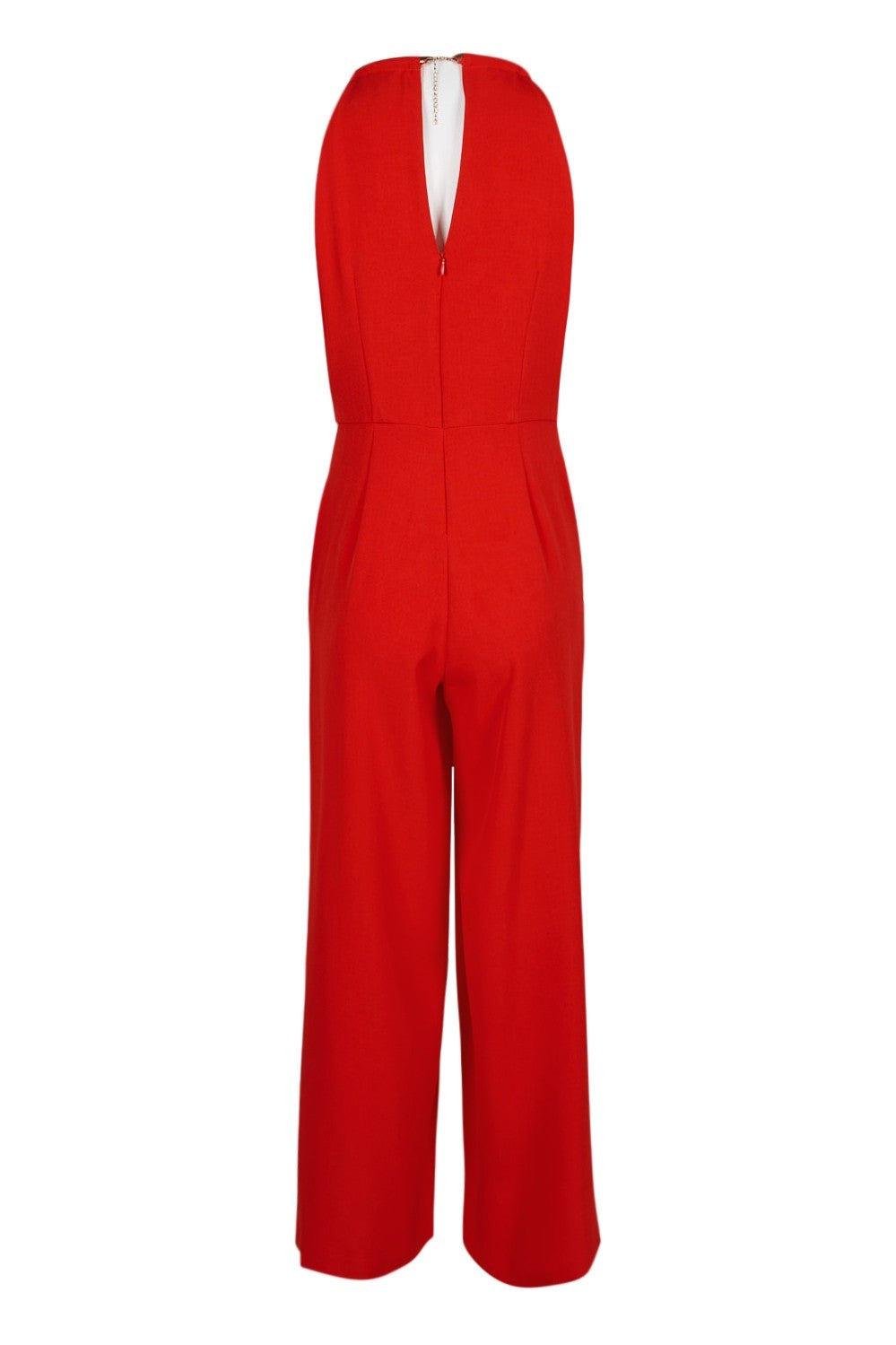 Donna Ricco Sleeveless Halter Jumpsuit - Red
