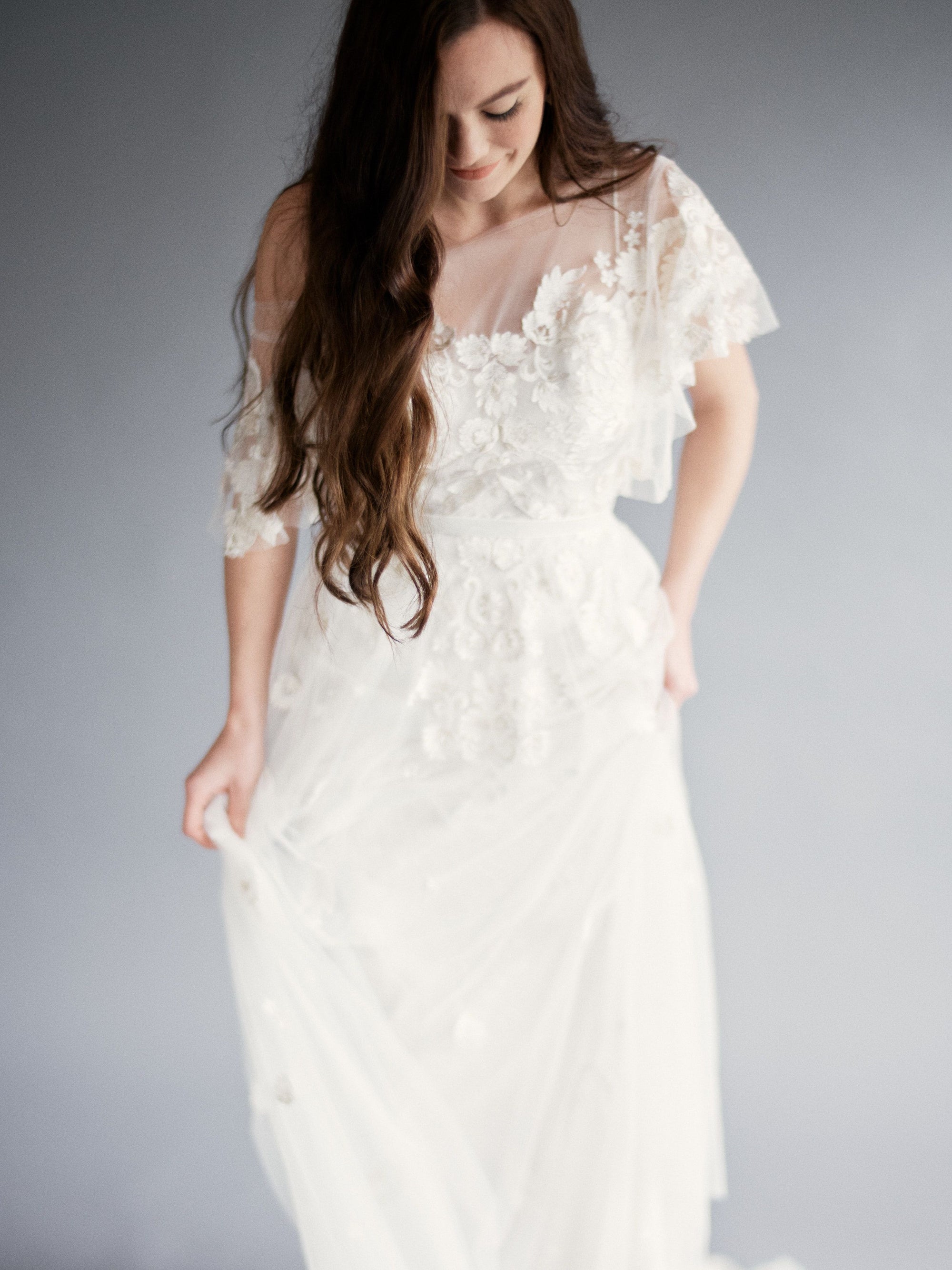 BHLDN Willowby Heartleaf Gown - Ivory