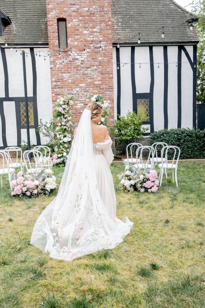 Wildflower Embroidered Veil Cathedral Wildflower Embroidered Veil Cathedral