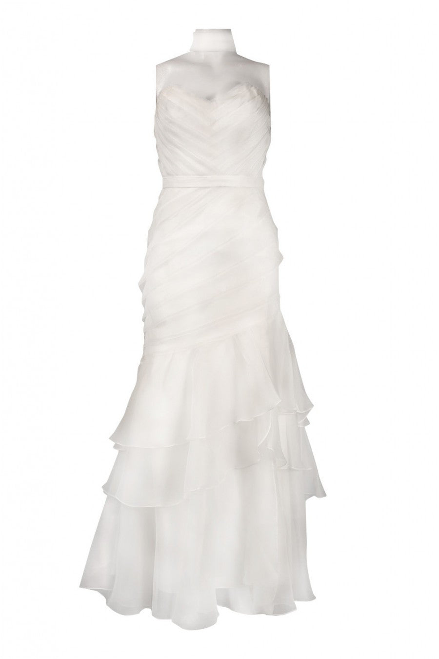 Theia Strapless Silk Organza Mermaid Wedding Gown - White